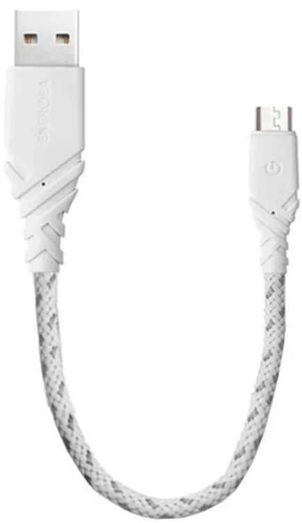 Кабель EnergEA NyloGlitz Micro USB 18cm  белый