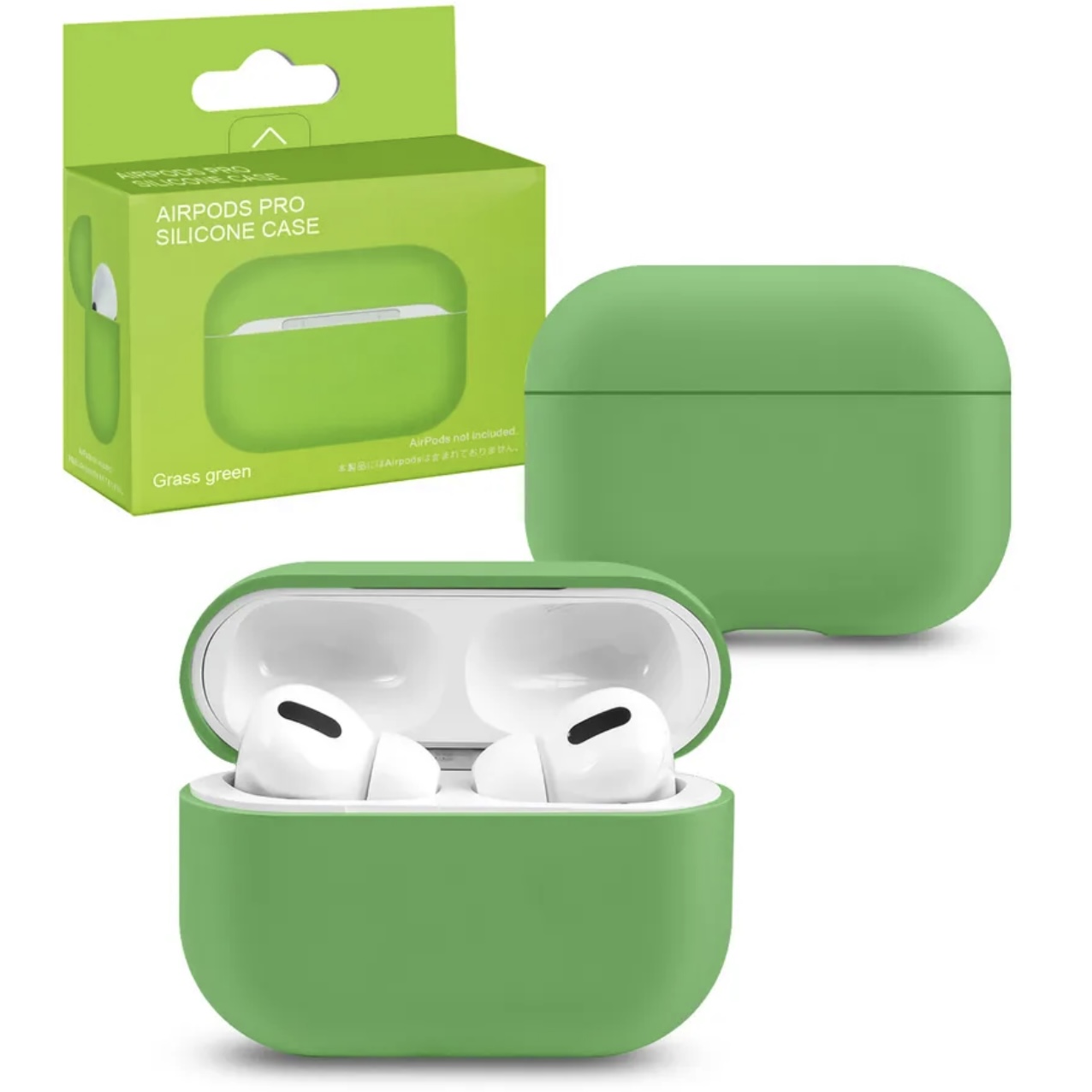 Чехол силиконовый для AirPods PRO Ultra Slim зелёный, картинка 1