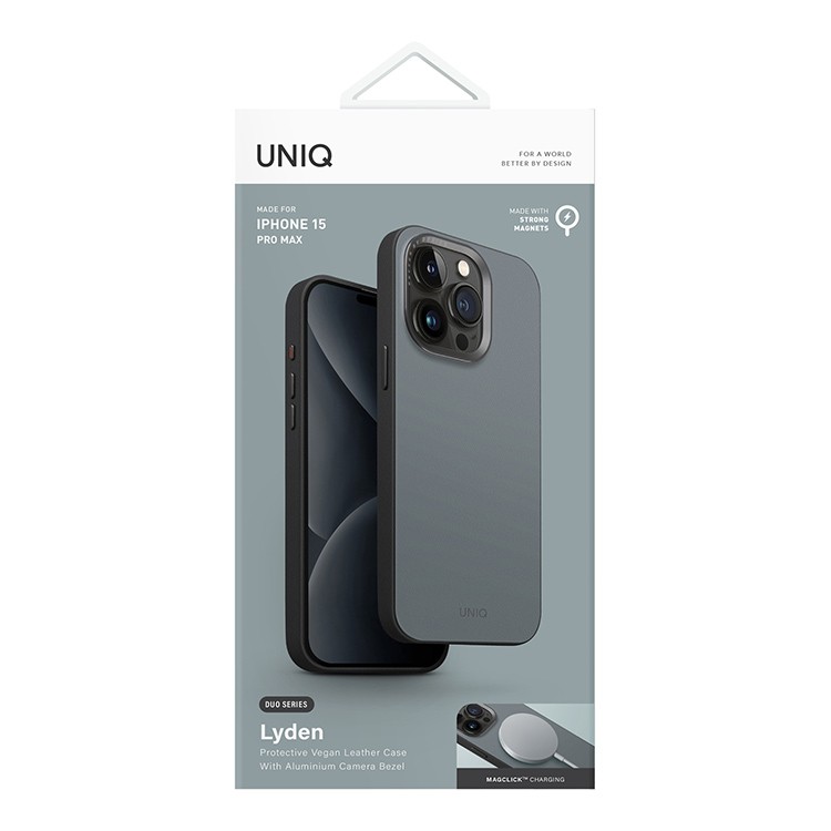 Чехол для iPhone 15 Pro Max UNIQ Lyden Washed Blue Black, картинка 6