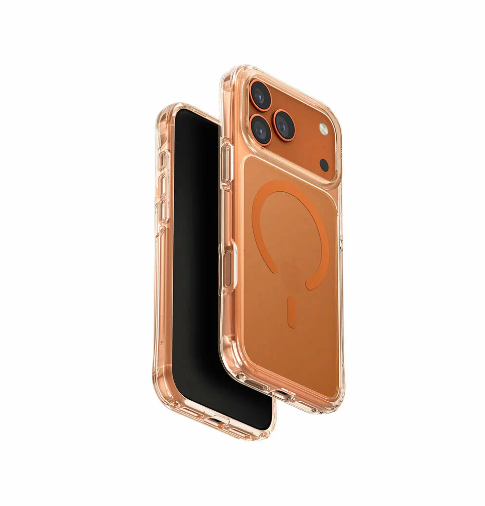 Чехол для iPhone 17 Pro UNIQ LifePro Xtreme Magnets Frost Clear Volt Orange, картинка 1