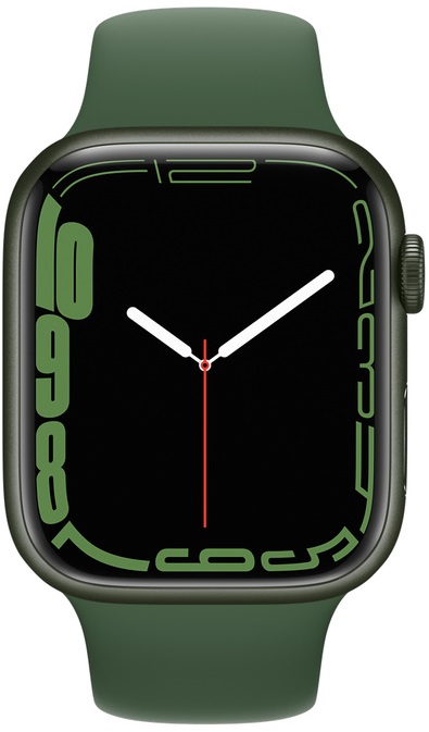 Часы Apple Watch Series 7 GPS 45mm Green Aluminum Case with Green Sport Band (MKN73RU/A) , картинка 2
