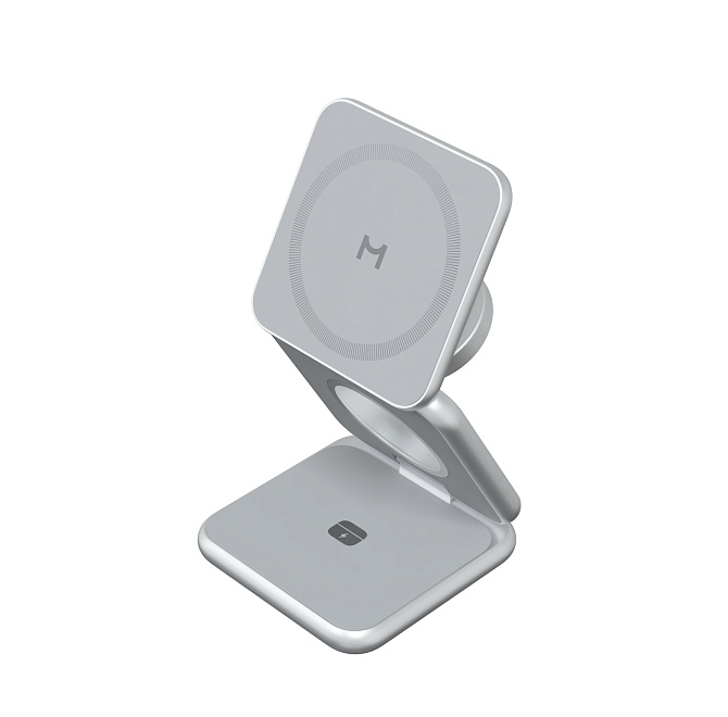 Беспроводное зарядное устройство Magssory 3in1 Fold Pro для Apple, Silver, картинка 2