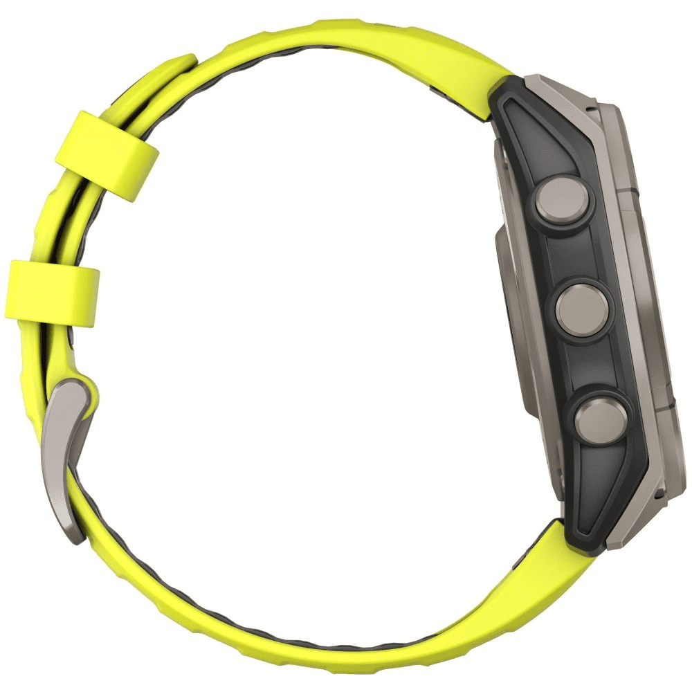 Умные часы Garmin Fenix 8 51mm Solar Sapphire Titanium  Amp Yellow/Graphite Silicone Band, картинка 4