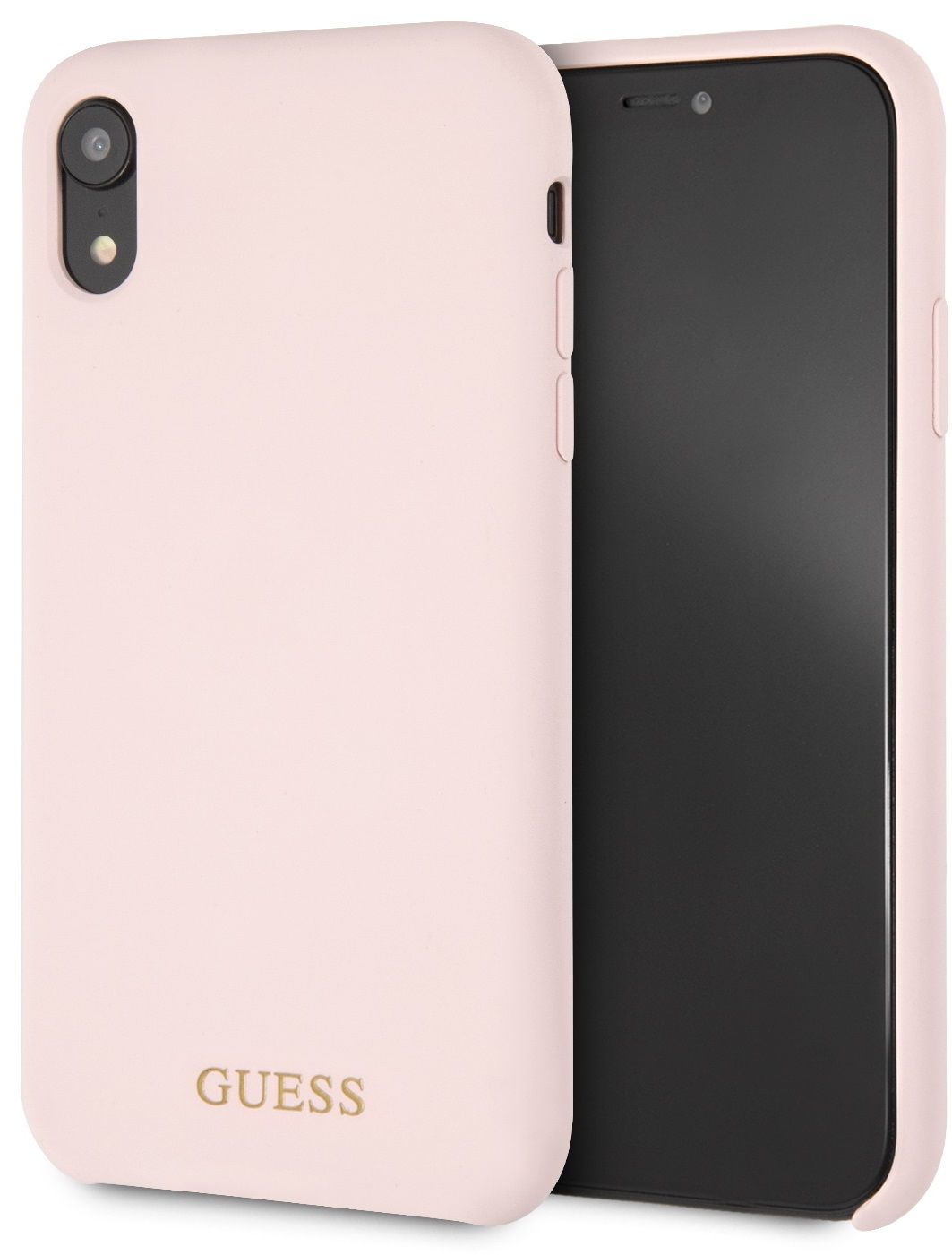 Чехол GUESS iPhone XR Silicone collection светло-розовый, картинка 1