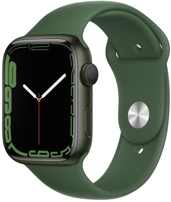 Часы Apple Watch Series 7 GPS 45mm Green Aluminum Case with Green Sport Band (MKN73RU/A) , картинка 1