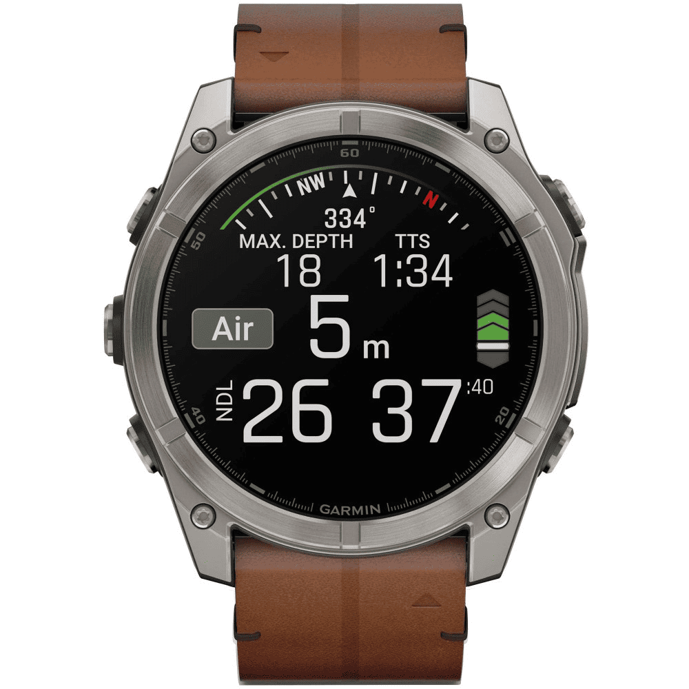 Умные часы Garmin Fenix 8 51mm Amoled Sapphire кожаный ремешок "Chestnut" + ремешок "Graphite", картинка 2