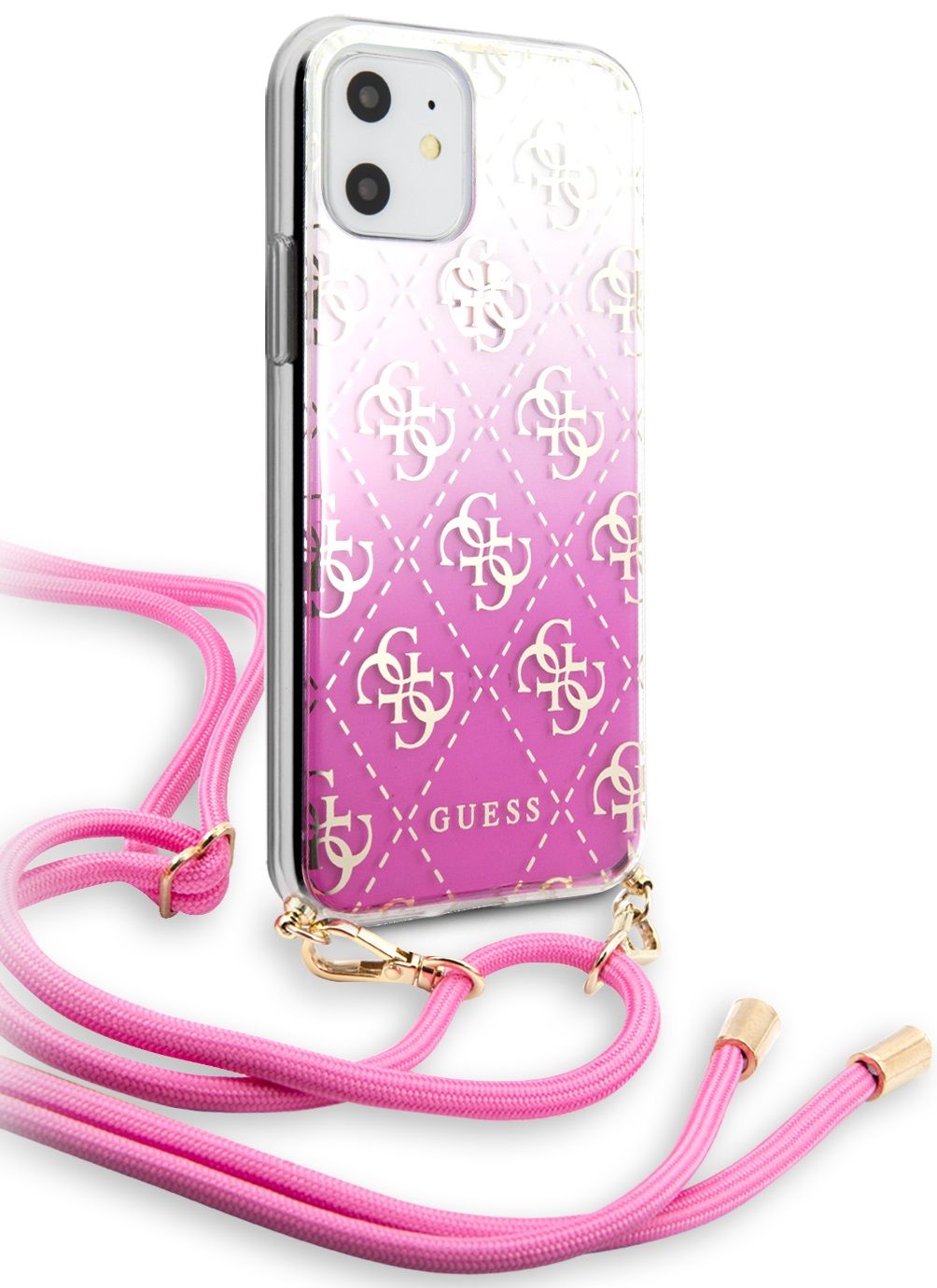 Чехол Guess для iPhone 11 4G Cord collection Hard PC/TPU Gradient Pink