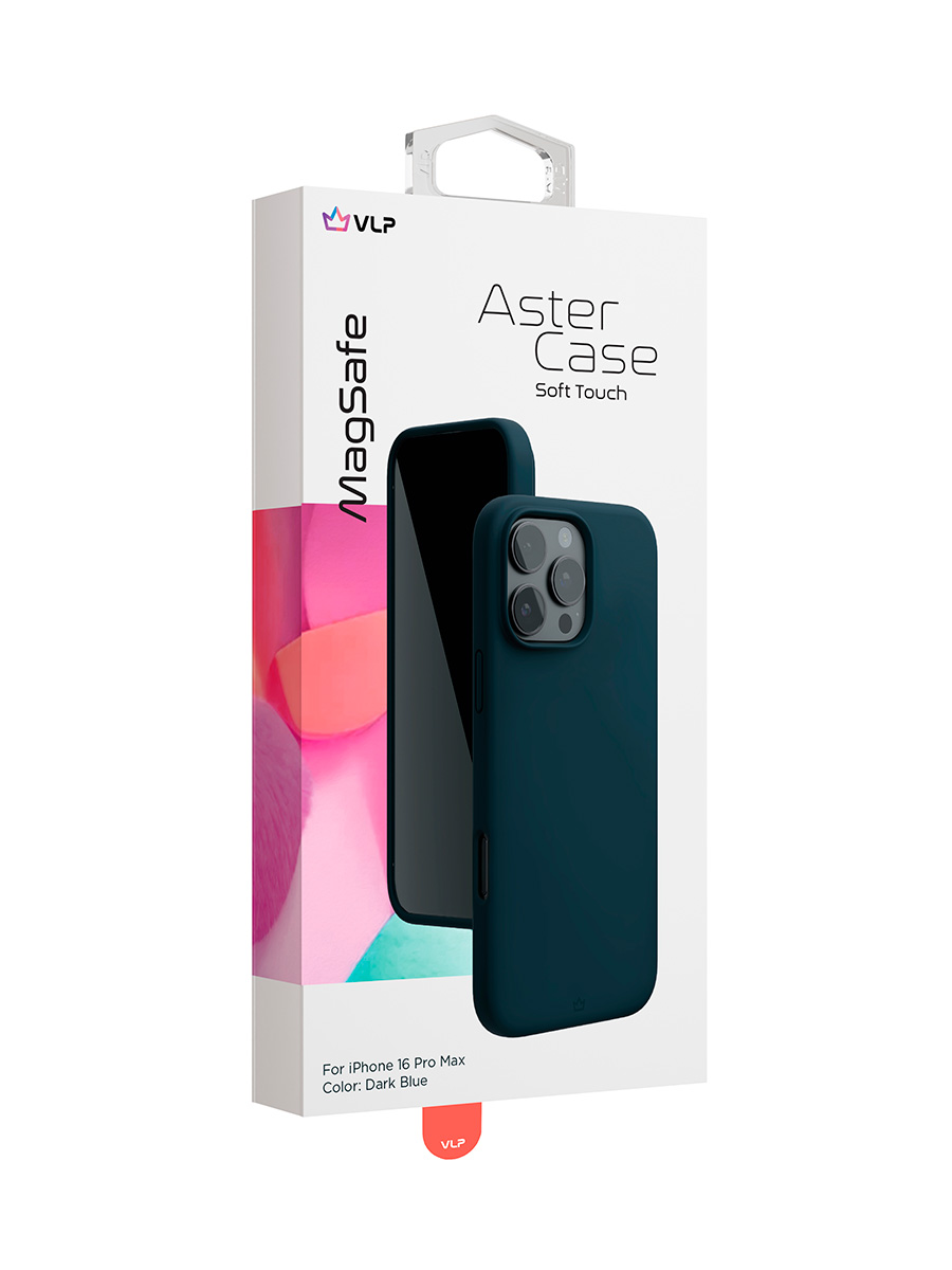 Чехол для iPhone 16 Pro VLP Aster Case c MagSafe, темно-синий, картинка 5