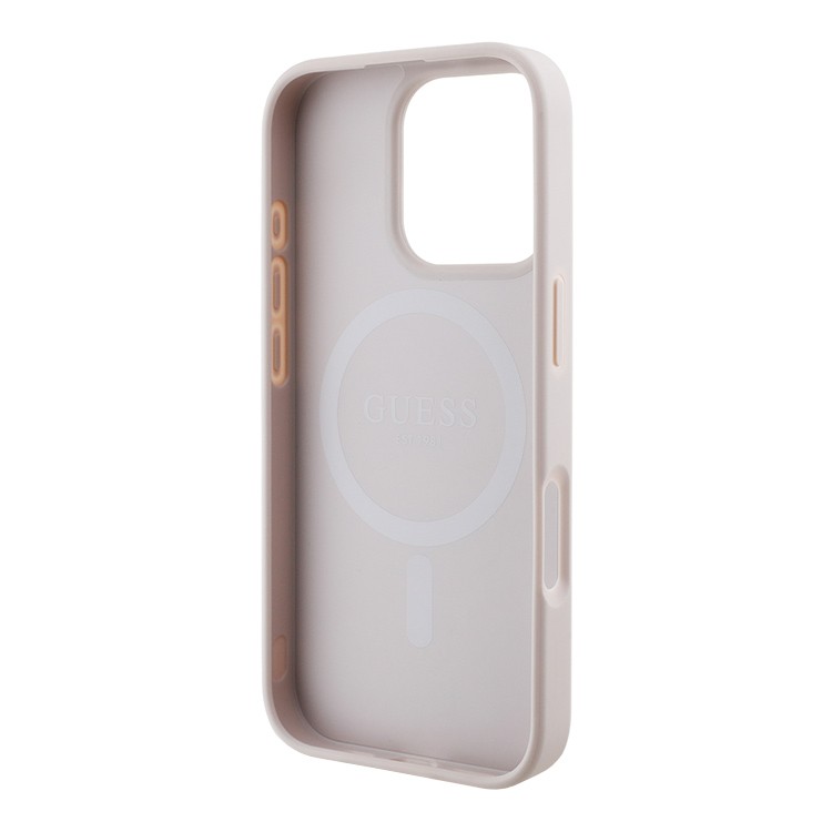 Чехол для iPhone 16 Pro GUESS PU Stripes Hard Pink MagSafe  , картинка 4