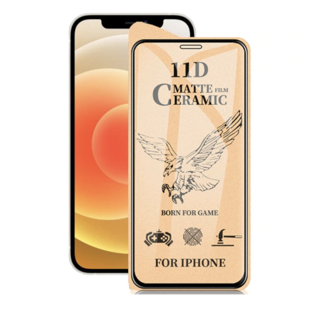 Защитная плёнка iPhone 12 / 12PRO CERAMICS FILM Black, картинка 1