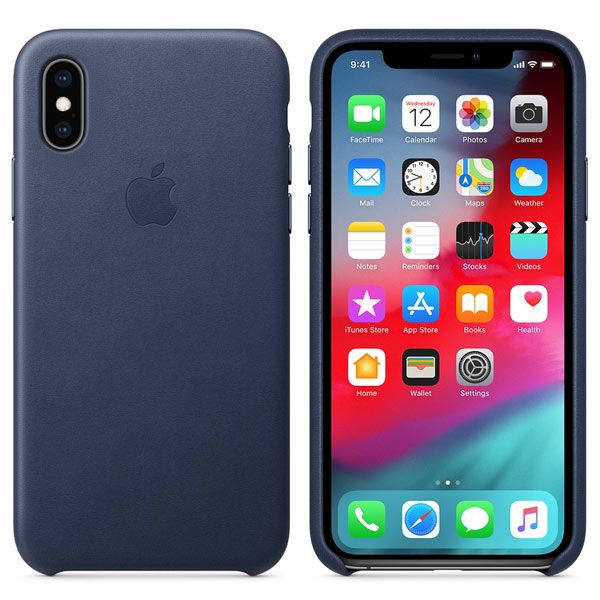 Кожаный чехол Apple iPhone XS Leather Case Midnight Blue, картинка 2