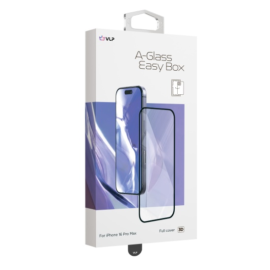 Защитное стекло VLP Easy Box с черной рамкой для iPhone 13/13Pro/14/15/16/16e, картинка 2