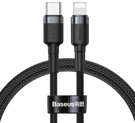 Кабель BASEUS Cafule Cable Type-C to Lightning 18W 1.0m - Black/Gray