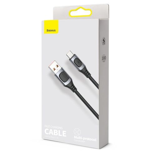 Кабель BASEUS Multi-protocol Conversion USB For Type-C 5A Gray, картинка 6