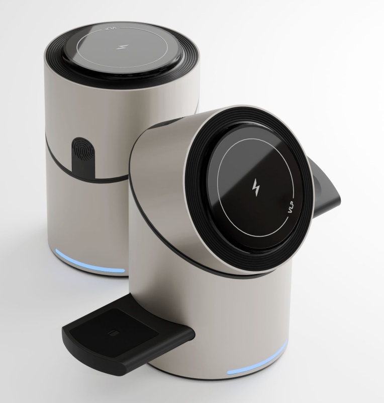 Беспроводное зарядное устройство VLP Tower Power 3 in 1 для Apple, натуральный титан , картинка 2