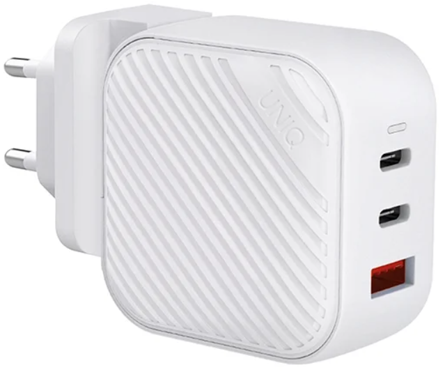 СЗУ UNIQ Verge Pro Compact Wall Charger GaN 66W USB-C + USB-A Smart IQ White