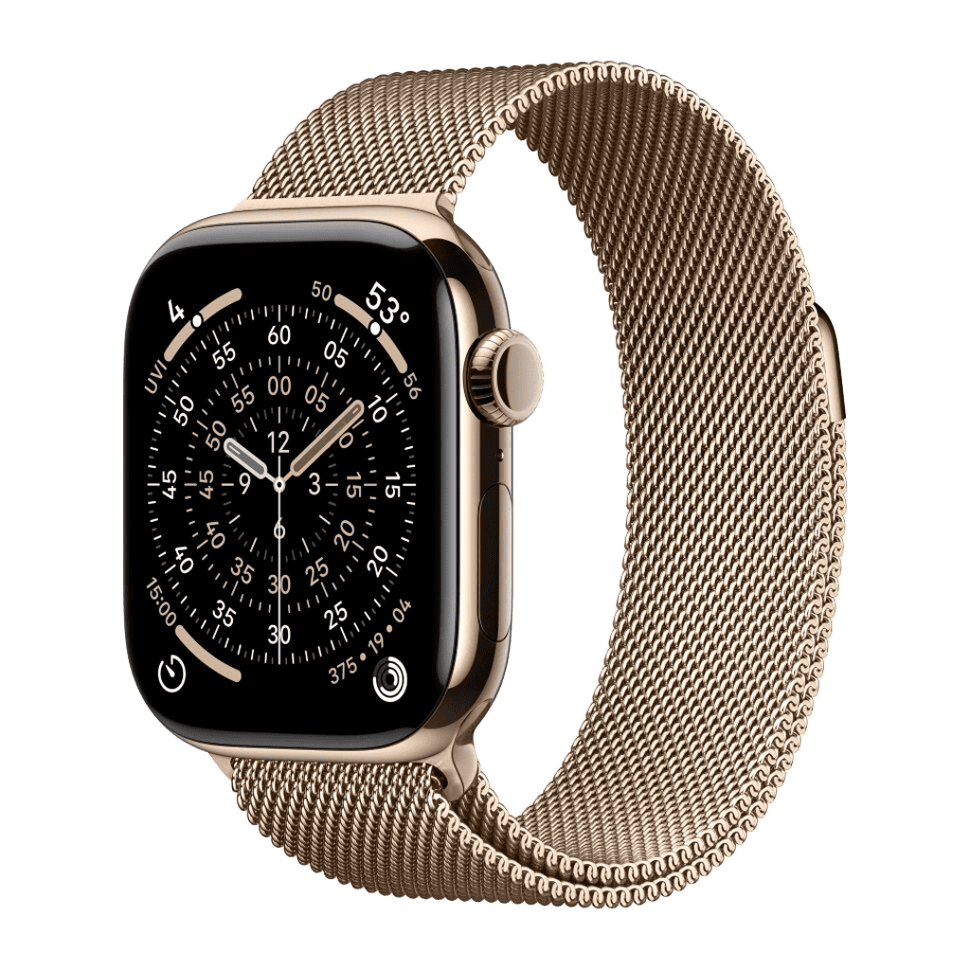 Apple Watch Series 11 GPS 46mm, Gold Titanium Case Gold Milanese Loop 