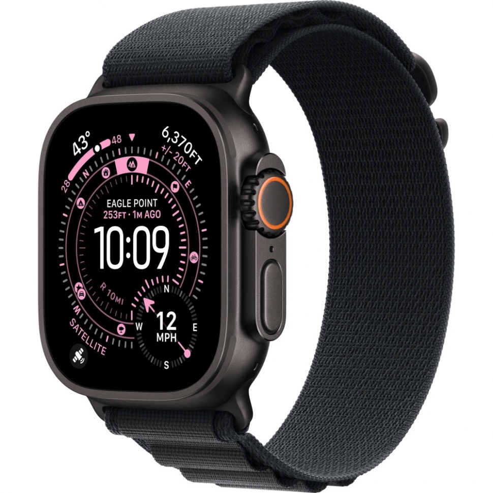 Apple Watch Ultra 3 GPS, 49 мм, черный титан, ремешок Alpine Loop цвета «Black»
