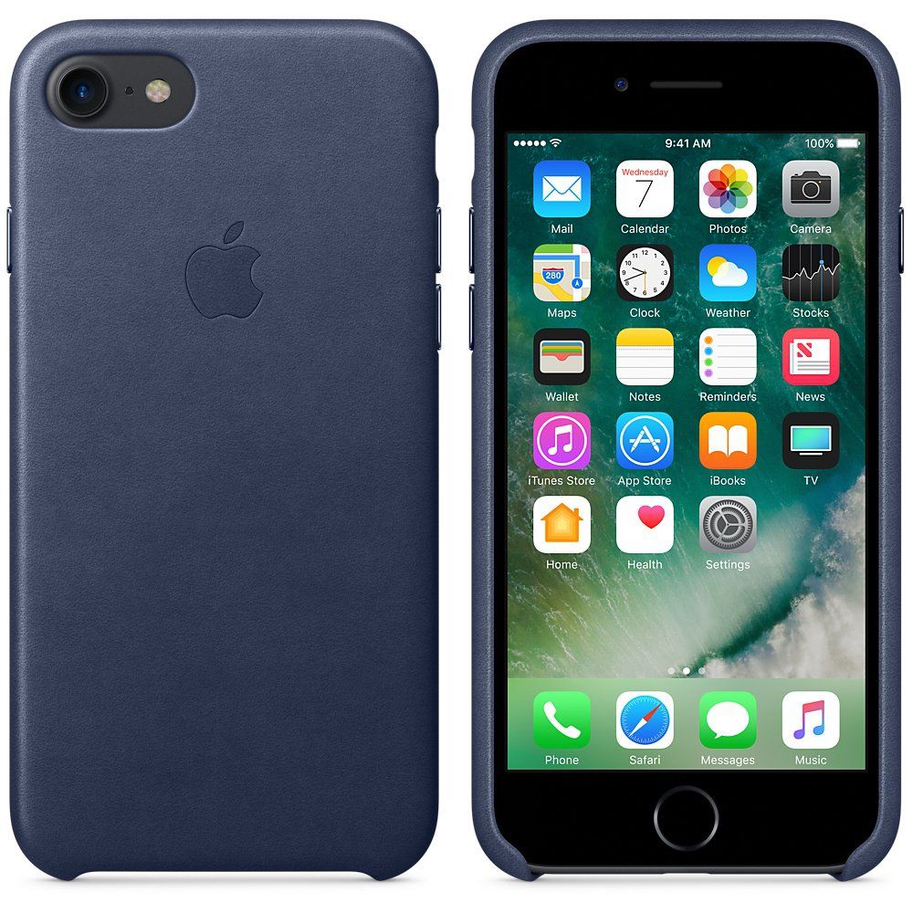 Чехол Apple iPhone 7 Leather Case Midnight Blue, картинка 2