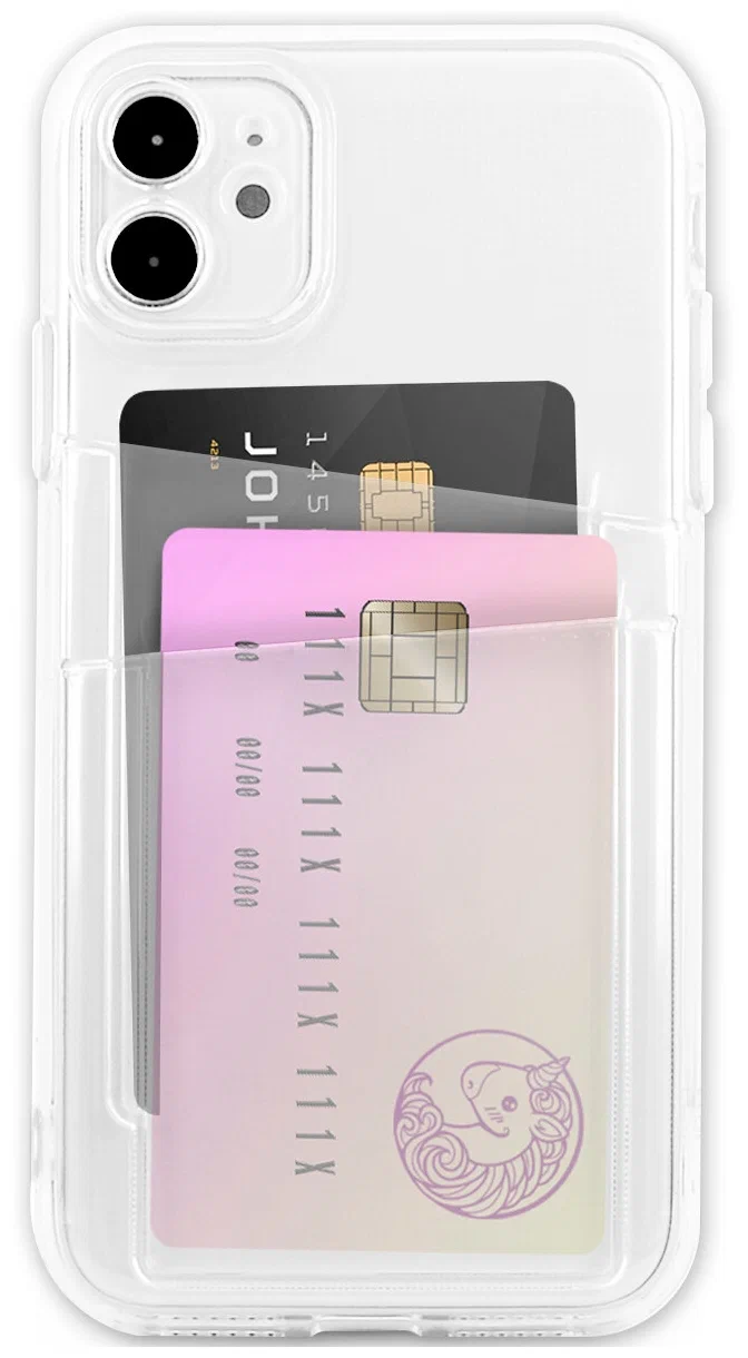 Чехол прозрачный Card Case для iPhone 11