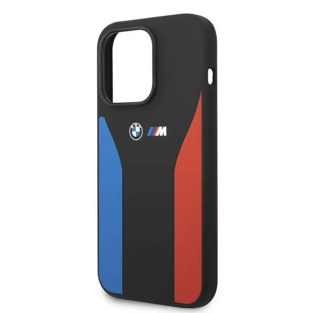 Чехол для iPhone 15 Pro Max BMW M Silicone Case With Blue & Red Strips, картинка 2