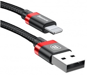 Кабель Baseus Golden Belt USB to Lightning 2A 1.5M Black/Red, картинка 1