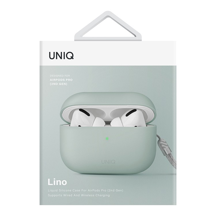 Чехол для AirPods Pro 2 UNIQ Lino Green, картинка 4