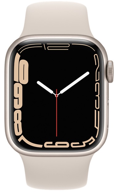 Apple Watch Series 7, 41 мм, цвета Starlight, спортивный браслет Starlight, слайд 2