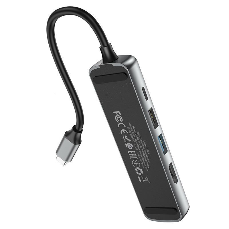 Хаб hoco HB23 5 in 1 USB-C 60W для MacBook Pro/Air, картинка 3