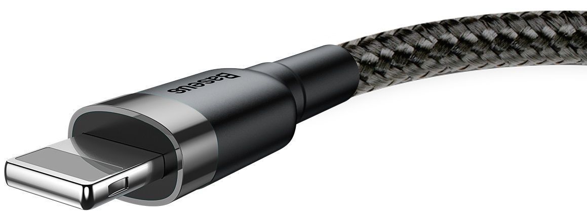 Кабель BASEUS Cafule Lightning Cable 2.4A 1.0m - Black/Gray, слайд 2