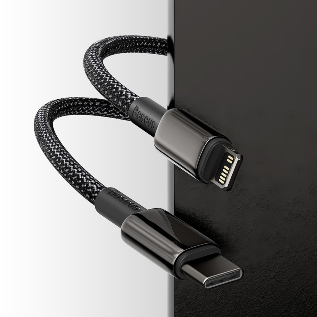 Кабель BASEUS Tugsten Gold Fast Charging Type-C to Lightning 20W 1m CATLWJ-01 Black , картинка 6