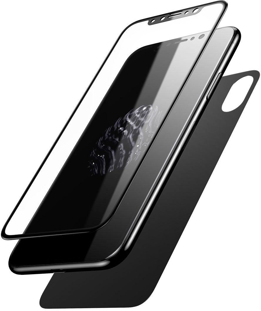 Защитное стекло Защитное стекло BASEUS Glass Film Set iPhone X Black, картинка 1
