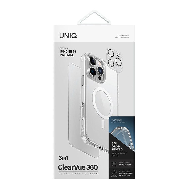 Чехол для iPhone 16 Pro Max UNIQ 3in1 ClearVue 360 Magnets Clear, картинка 2