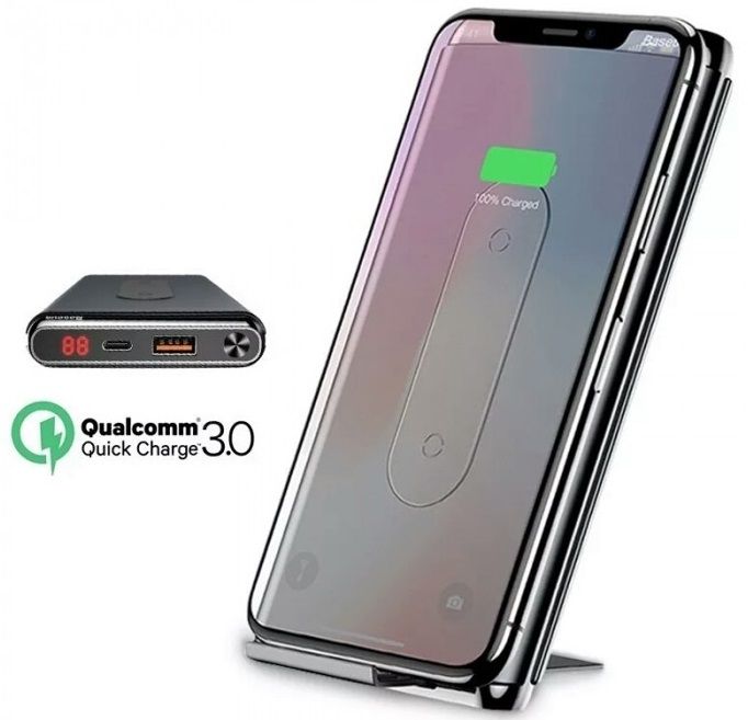 Внешний аккумулятор BASEUS QI Wireless Charger Power Bank 10000mAh PD+QC3.0 Fast Charging USB, слайд 4