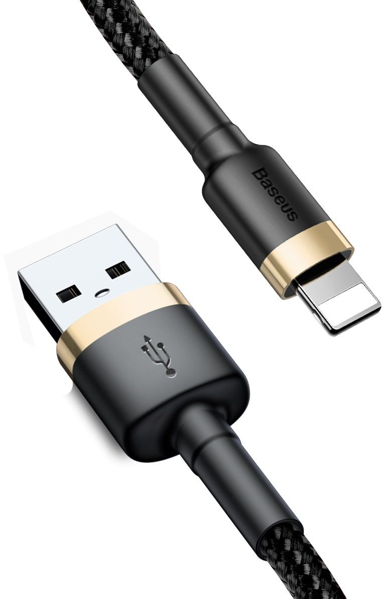 Кабель BASEUS Cafule Lightning Cable 2.4A 1.0m - Black/Gold