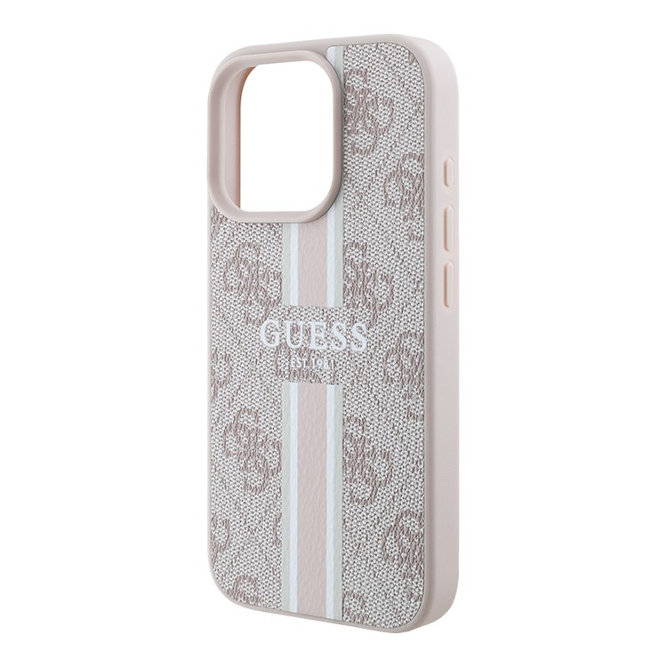Чехол для iPhone 16 Pro GUESS PU Stripes Hard Pink MagSafe  , картинка 3