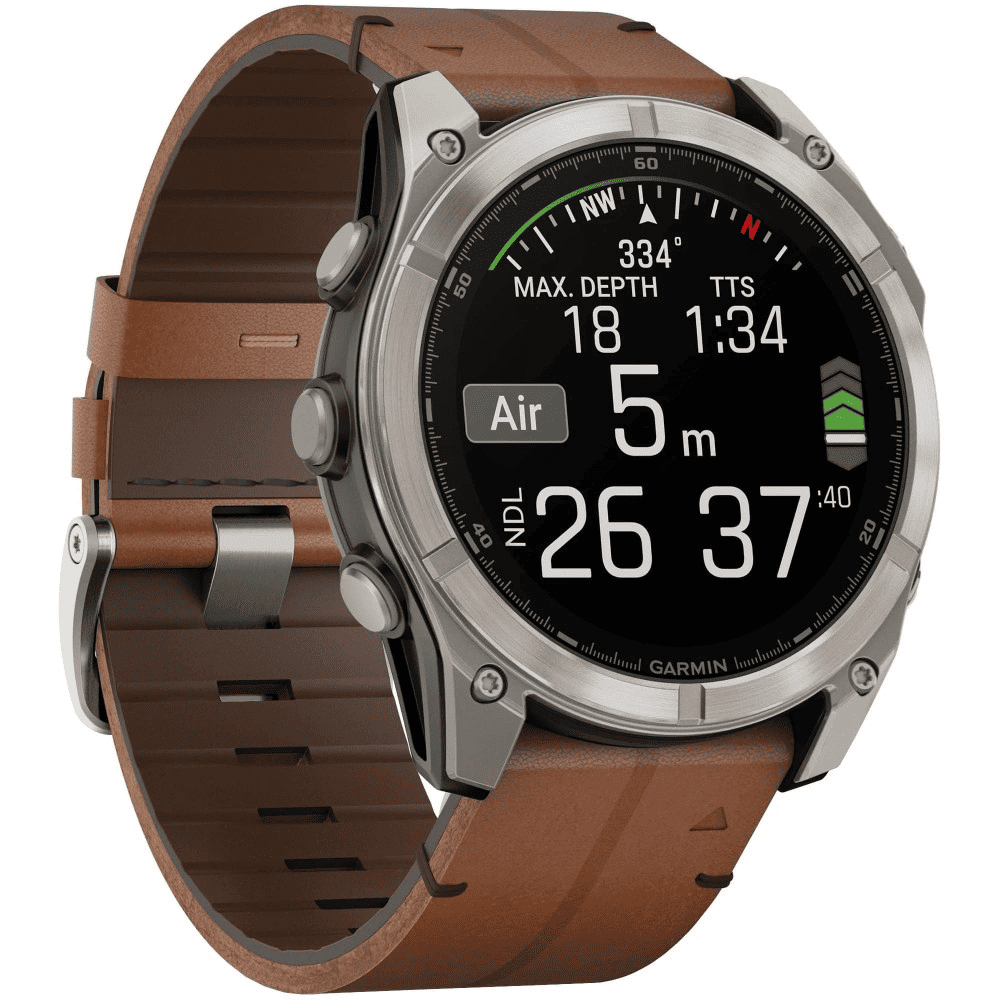 Умные часы Garmin Fenix 8 51mm Amoled Sapphire кожаный ремешок "Chestnut" + ремешок "Graphite", картинка 3