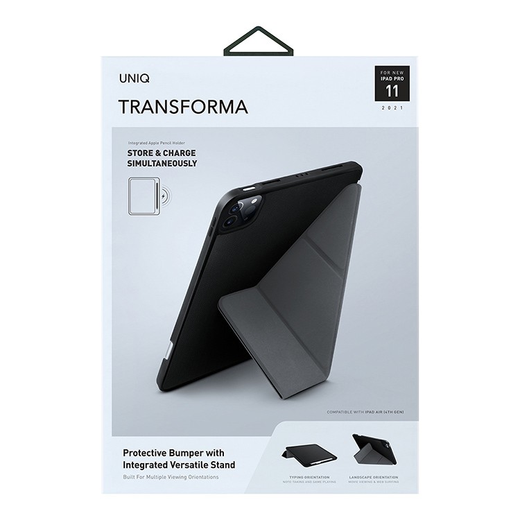 Чехол UNIQ Transforma Store+Charge Apple Pencil для iPad Pro 11 / Air 4 (2018-2022), черный, картинка 4