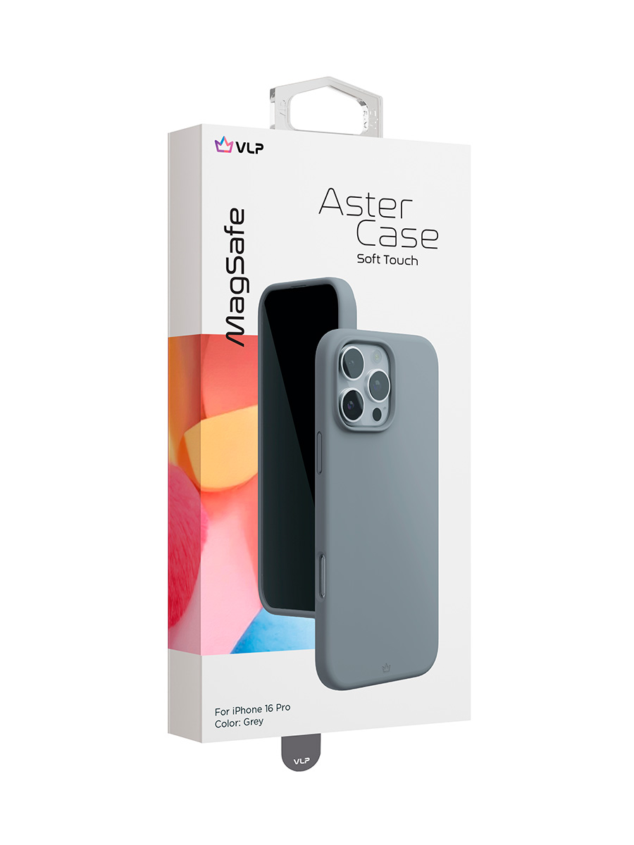 Чехол для iPhone 16 Pro VLP Aster Case c MagSafe, серый, картинка 5