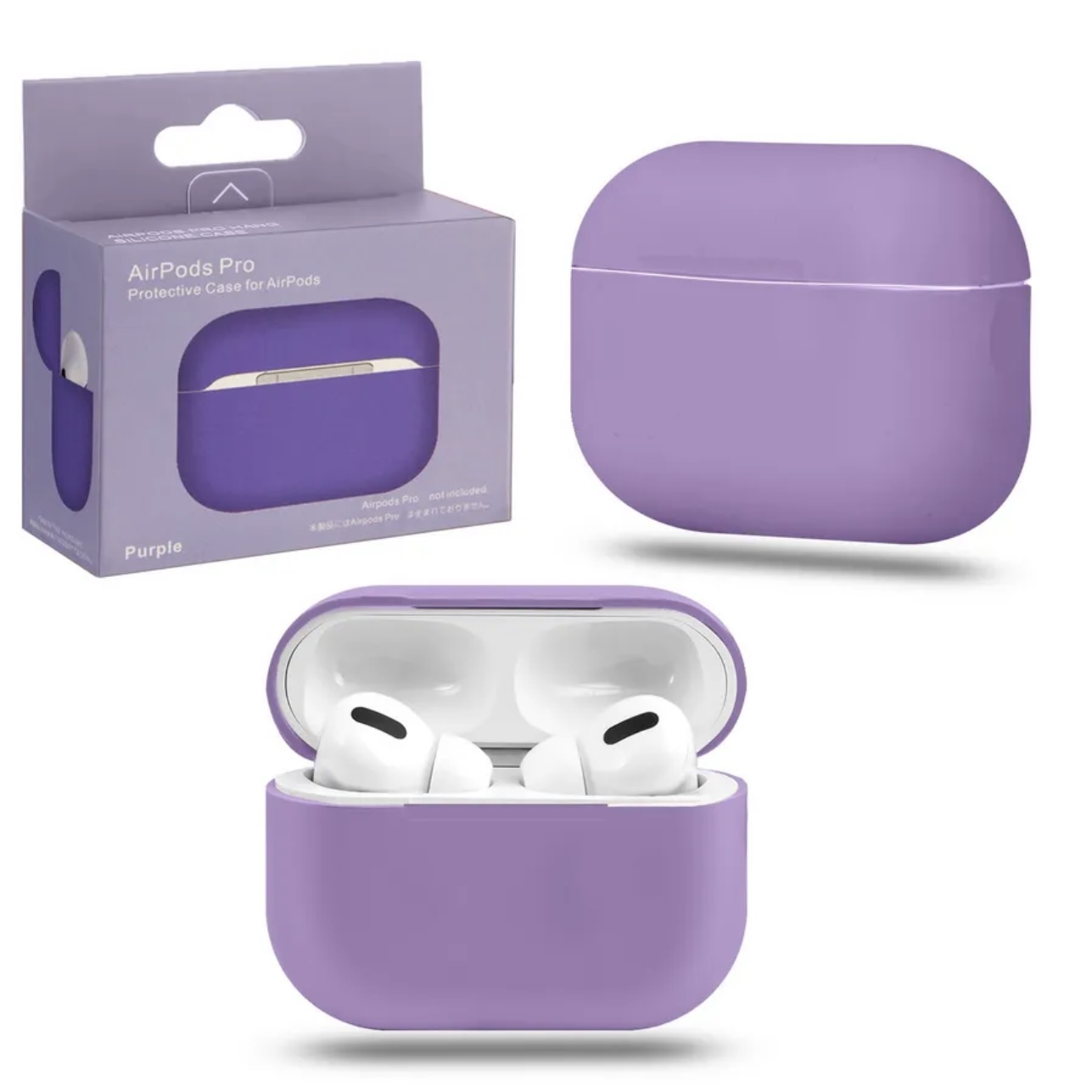Чехол для AirPods PRO Silicone Case фиолетовый, картинка 1