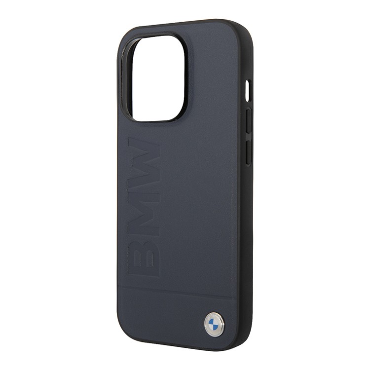 Чехол для iPhone 14 Pro Max BMW Signature Leather Logo imprint Hard (MagSafe),тёмно-синий, картинка 3