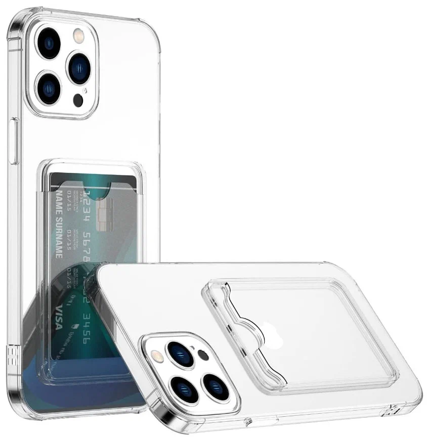 Чехол прозрачный Card Case для iPhone 13 Pro Max