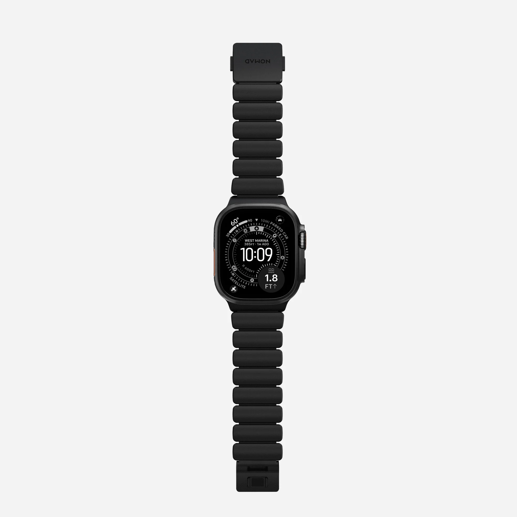 Ремешок Stratos Band Ultra Orange для Apple Watch 44/49mm Black Metal, картинка 9