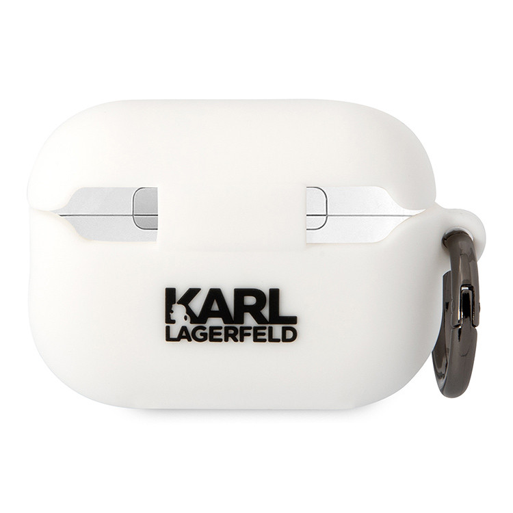 Чехол для AirPods Pro 2 KARL LAGERFELD Silicone case with ring NFT 3D Karl White, картинка 2