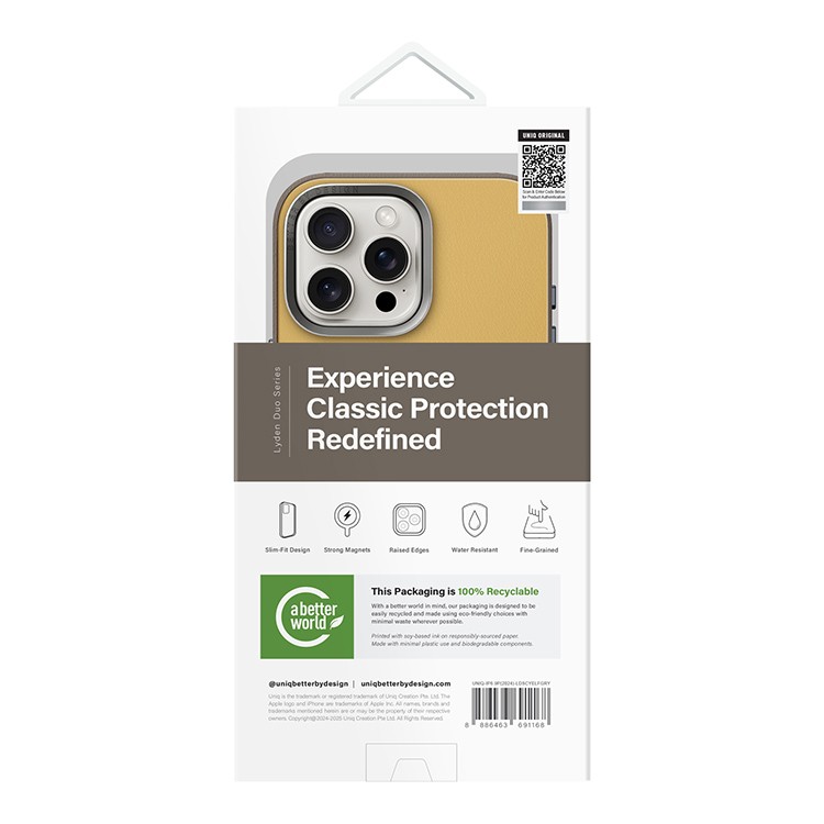 Чехол для iPhone 16 Pro UNIQ Lyden Canary Yellow Flint Grey, картинка 7