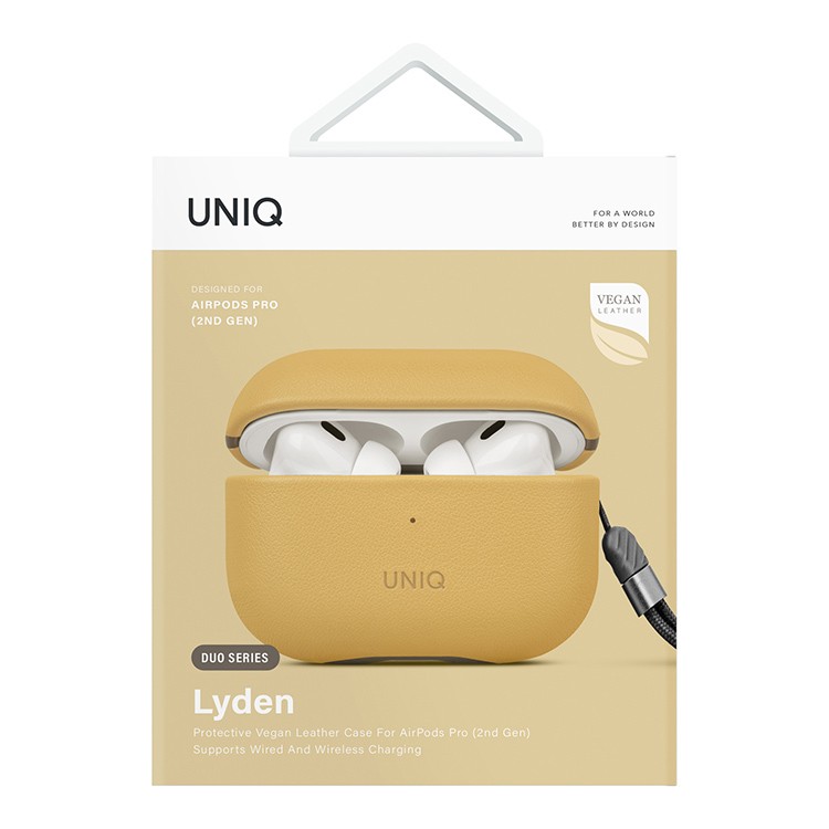 Чехол для AirPods Pro 2 UNIQ Lyden Canary Yellow Flint Grey, картинка 5