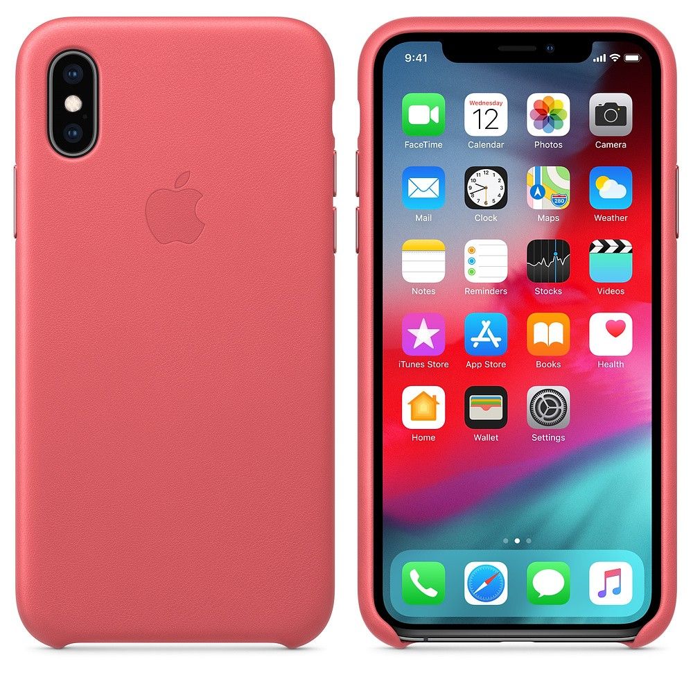 Кожаный чехол Apple iPhone XS Leather Case Peony Pink, картинка 2