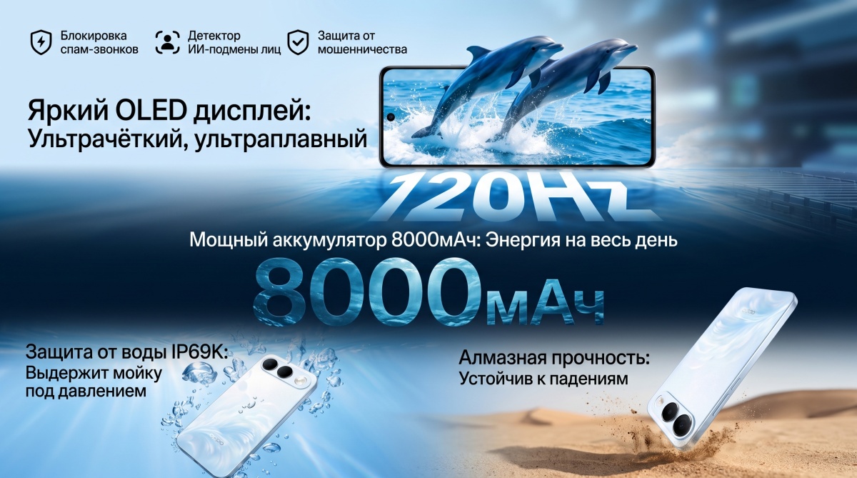 Экстремальный IP69K и батарея 8000 мА·ч: Oppo полностью рассекретила параметры A7 Pro