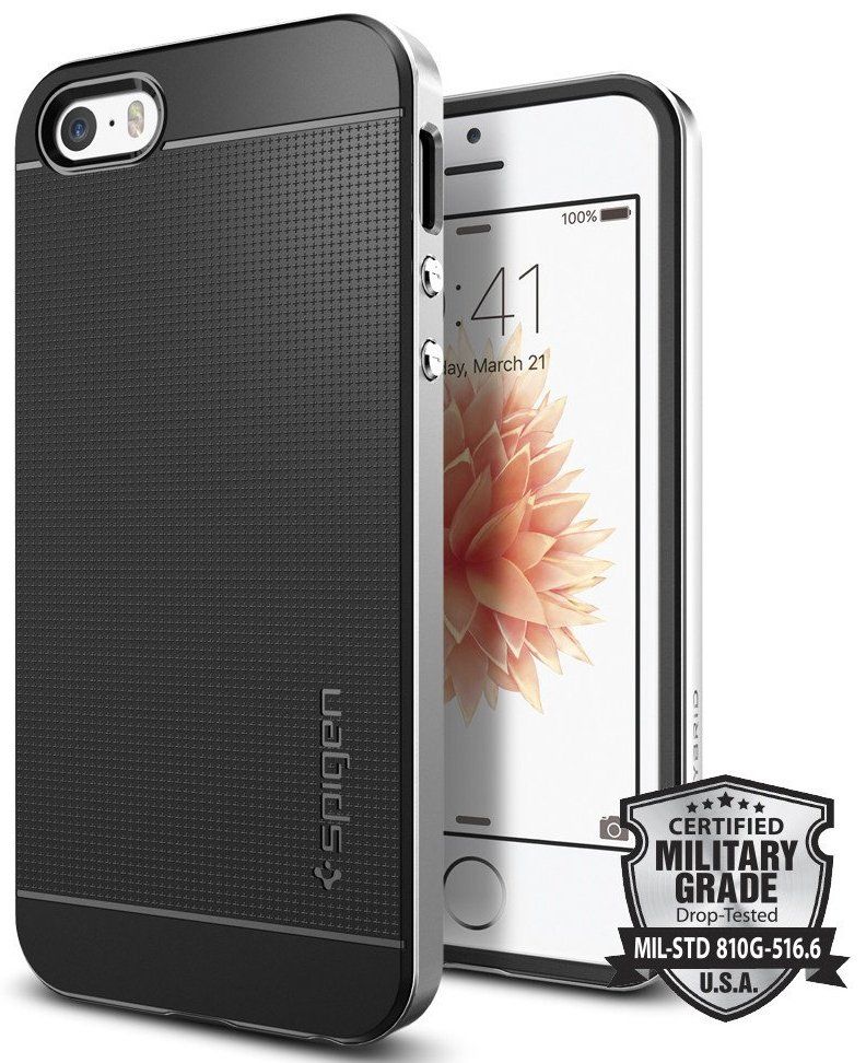 Чехол SGP  iPhone 5S/SE Neo Hybrid - Satin Silver