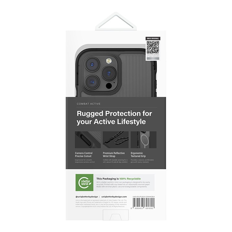 Чехол для iPhone 16 Pro Max UNIQ Combat Active Charcoal Black, картинка 6